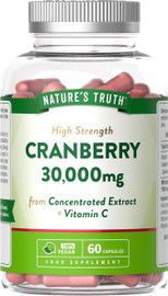 Nature's Truth Cranberry Extract 30000mg with Vitamin C - 60 Capsules