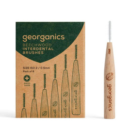 Georganics Beechwood Interdental Brush 0.5mm - 6 Units