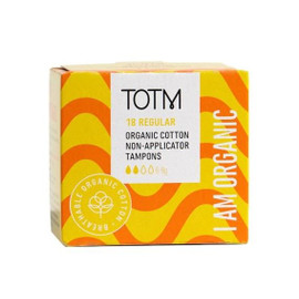 TOTM Organic Tampons Non-Applicator Regular - 18 Per Box
