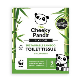 Cheeky Panda Silky Soft WWF Bamboo Toilet Tissue - 9 Rolls (190 Sheets each)