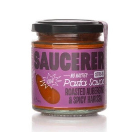 The Saucerer Roasted Aubergine & Spicy Harissa Stir-in Pasta Sauce - 190g