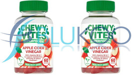 Chewy Vites Apple Cider Vinegar Gummies - Pack of 2 (60 Gummies each)