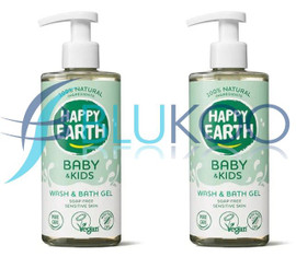 Happy Earth Soap-Free Wash & Bath Gel for Baby & Kids - Pack of 2 (300ml each)