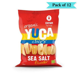 Oxfam Fair Trade Organic Yucachips Salt - Pack of 12 (150g each)