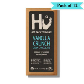 Hu Dark Chocolate Bar Vanilla Crunch - Pack of 12 (60g each)