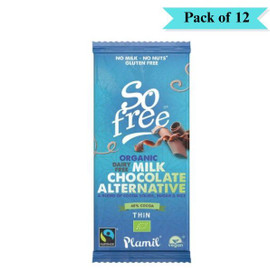 Plamil So Free Milk Alternative Chocolate Organic Fairtrade - Pack of 12 (80g each)