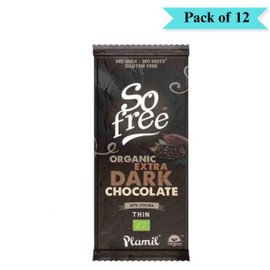 Plamil So Free Extra Dark Chocolate - Pack of 12 (80g each)