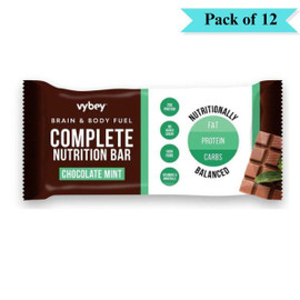 Vybey Complete Nutrition Bar Chocolate Mint - Pack of 12 (80g each)