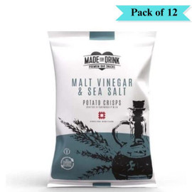 Made For Drink English Heritage Sea Salt & Malt Vinegar Crisps - Pack of 12 (150g each)