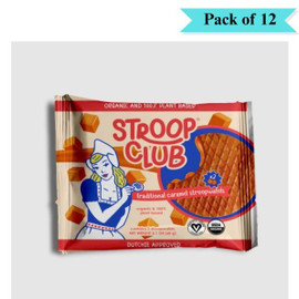 Stroop Club Plant Based Traditional Caramel Stroopwafel - Pack of 12 (60g each)