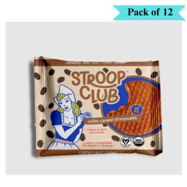 Stroop Club Plant Based Coffee Caramel Stroopwafel - Pack of 12 (60g each)