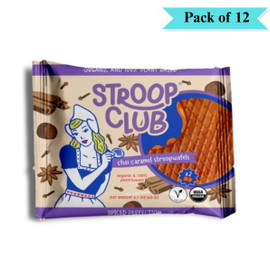 Stroop Club Plant Based Chai Caramel Stroopwafel - Pack of 12 (60g each)