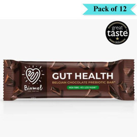 Belgian Chocolate Gut Health Bar - Pack of 12 (45g each)