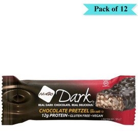 Vegan Dark Chocolate Pretzel High Protein Snack Bar - Pack of 12 (50g each)