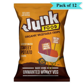 Junk Organic Sweet Potato Crisps - Pack of 12 (100g each)