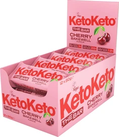 KetoKeto Cherry Bakewell Bar - Pack of 12 (50g each)