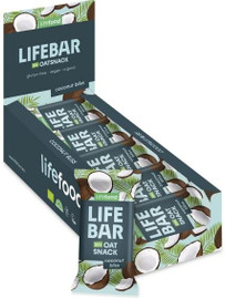 Life Food Organic Lifebar Oat Snack Coconut Bliss - Pack of 15 (40g each)