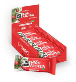Life Food Organic Lifebar Protein Strawberry - Pack of 15 (40g each)