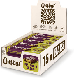 Ombar Pistachio Cream Chocolate Bar - Pack of 15 (42g each)