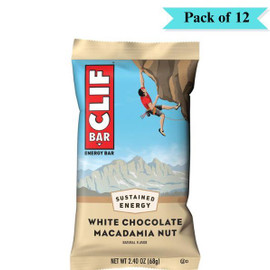 Clif Bar White Choc Macadamia - Pack of 12 (68g each)