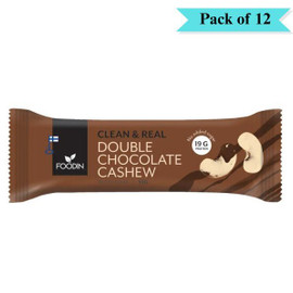 Foodin Clean & Real Protein Bar Double Chocolate Cashew - Pack of 12 (55g each)