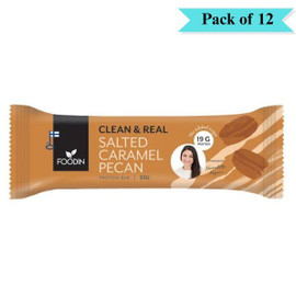 Foodin Clean & Real Protein Bar Salted Caramel Pecan - Pack of 12 (55g each)