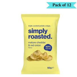 Mature Cheddar & Red Onion Crisps - Pack of 12 (93g each)