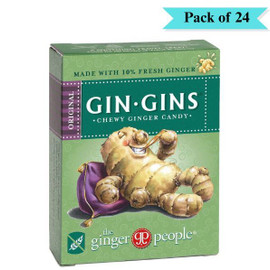 The Ginger People Gin Gins Chewy Ginger Candy - Pack of 24 (42g each)