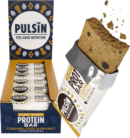 Pulsin Caramel Choc & Peanut Protein Booster - Pack of 18 (50g each)