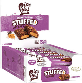 Pip and Nut Peanut Butter Stuffed Oat Bar Chocolate - Pack of 15 (48g each)