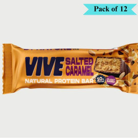 Vive Salted Caramel Dark Chocolate Protein Snack Bar - Pack of 12 (49g each)