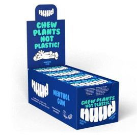 NUUD Menthol Plastic Free Sugar Free Chewing Gum - Pack of 12 (18g each)