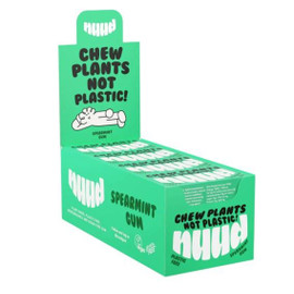 NUUD Spearmint Plastic Free Sugar Free Chewing Gum - Pack of 12 (18g each)