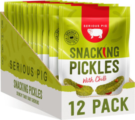 Serious Pig Snacking Pickles with Chilli - Pack of 12 (40g each)