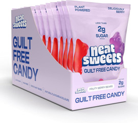 Neat Sweets Low Sugar Plant Based Fruity Berry Gummy Bears - Pack of 12 (50g each)