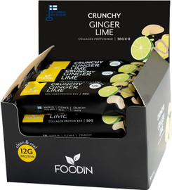 Foodin Collagen Protein Bar Ginger Lime - Pack of 12 (50g each)