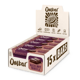 Ombar Hazelnut Truffle Filled Chocolate Bar - Pack of 15 (42g each)