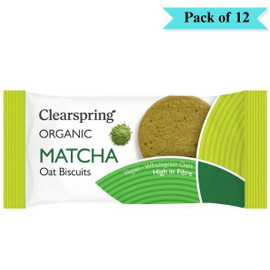 Clearspring Organic Oat Biscuits Matcha - Pack of 12 (40g each)