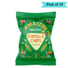 Amaizin Natural Corn Chips Organic - Pack of 15 (75g each)