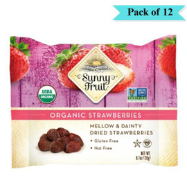 Sunny Fruit Dried Soft Strawberries Organic - Pack of 12 (20g each)