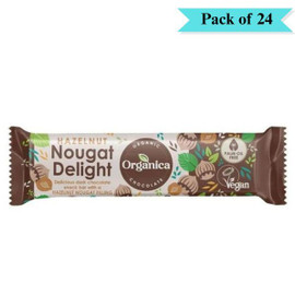 Organica Snack Bars Organic Hazelnut Nougat Delight Vegan - Pack of 24 (40g each)