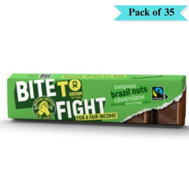 Oxfam Fair Trade Bite to Fight Chocolate Brazil Nuts - Pack of 35 (47g each)