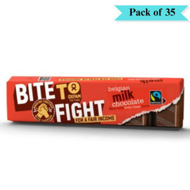 Oxfam Fair Trade Bite to Fight Milk Chocolate - Pack of 35 (50g each)