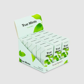 True Gum Vegan Sugar Free Mints Fresh Mint - Pack of 18 (13g each)