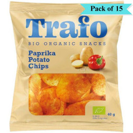 Trafo Organic Chips Paprika - Pack of 15 (40g each)