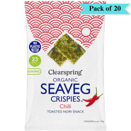Clearspring Organic Seaveg Crispies Chilli - Pack of 20 (4g each)