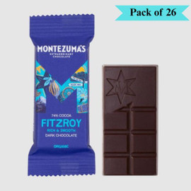 Montezumas Chocolate FitzRoy 74% Dark Organic Mini Bar - Pack of 26 (25g each)