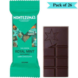 Montezumas Chocolate Royal Mint 74% Dark Organic Mini Bar - Pack of 26 (25g each)