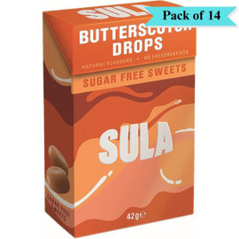 Sula Butterscotch Sweets Sugar Free - Pack of 14 (42g each)
