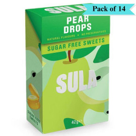 Sula Pear Drops Sweets Sugar Free - Pack of 14 (42g each)